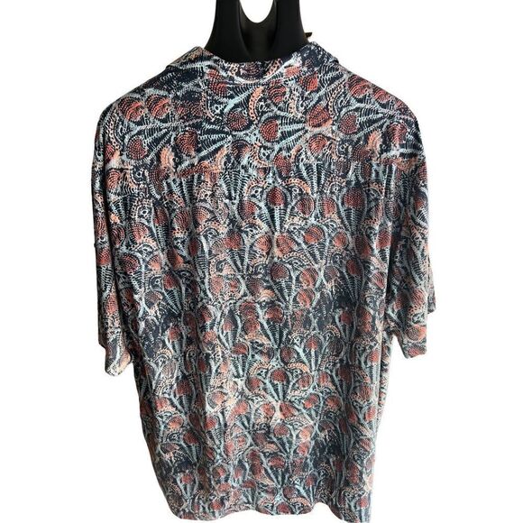 Caribbean Mens Shirt SZ L Button Down with Front Pocket Short Sleeves Colors Blu - Picture 6 of 11